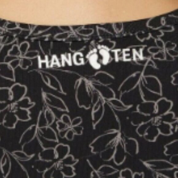 Hang Ten Women Long Sleeve UV UPF Sun Protection Floral Rashguard Top Black XS - Picture 5 of 6